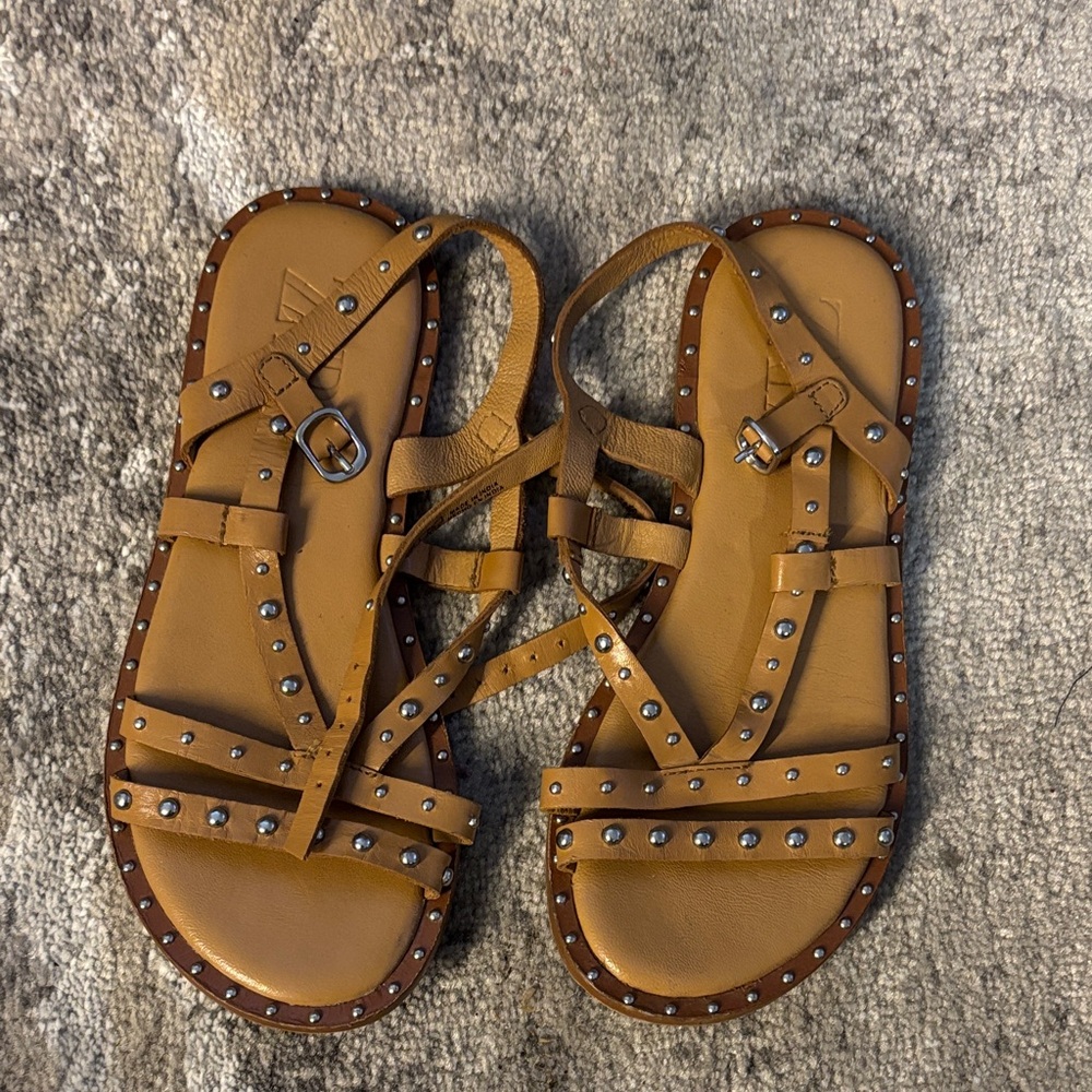 Zara Brown Kids Sandals with Studs